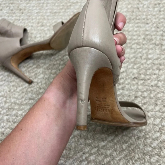 Vince heels strappy leather size 7.5 brown  gray - Picture 10 of 13